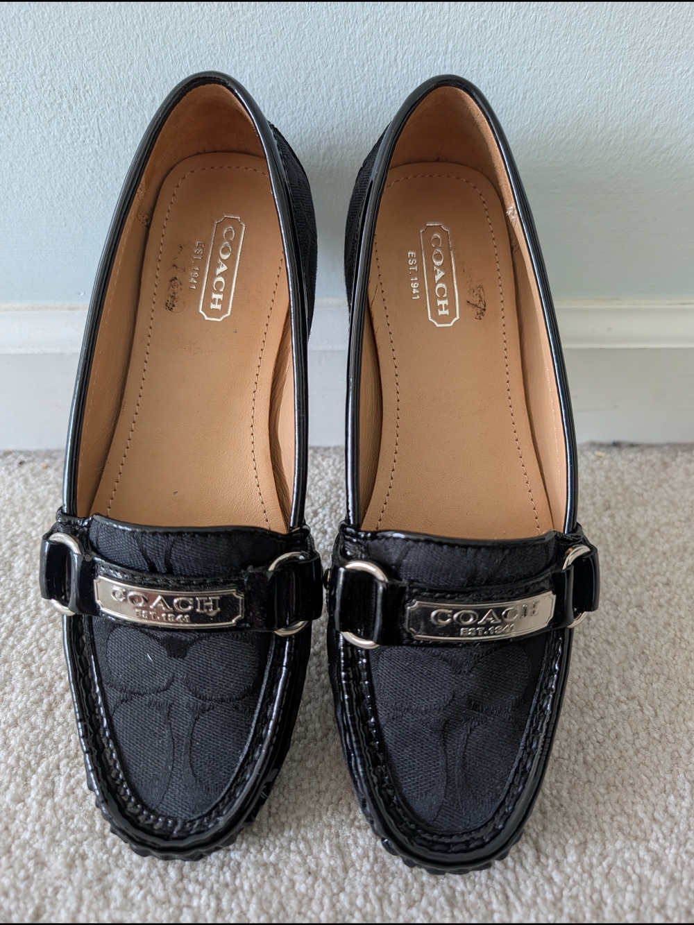 COACH Women’s Black Signature Felicia Loafers